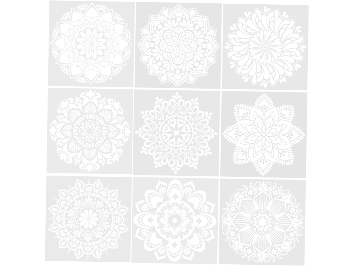 9 Plantillas De Mandala Reutilizables Para Pintar Paredes Y Diseñar Azulejos.