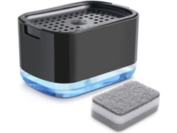 Dispensador Negro 2m1 C Soporte Esponja P Detergente Líquido Pia Cocina