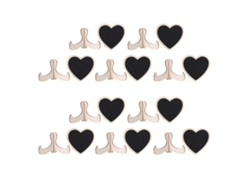 10 Piezas De Pizarra Decorativa Para Mensajes De Boda En Forma De Corazón Negro, Mdf+pino, Reutilizable, 7x7,5cm