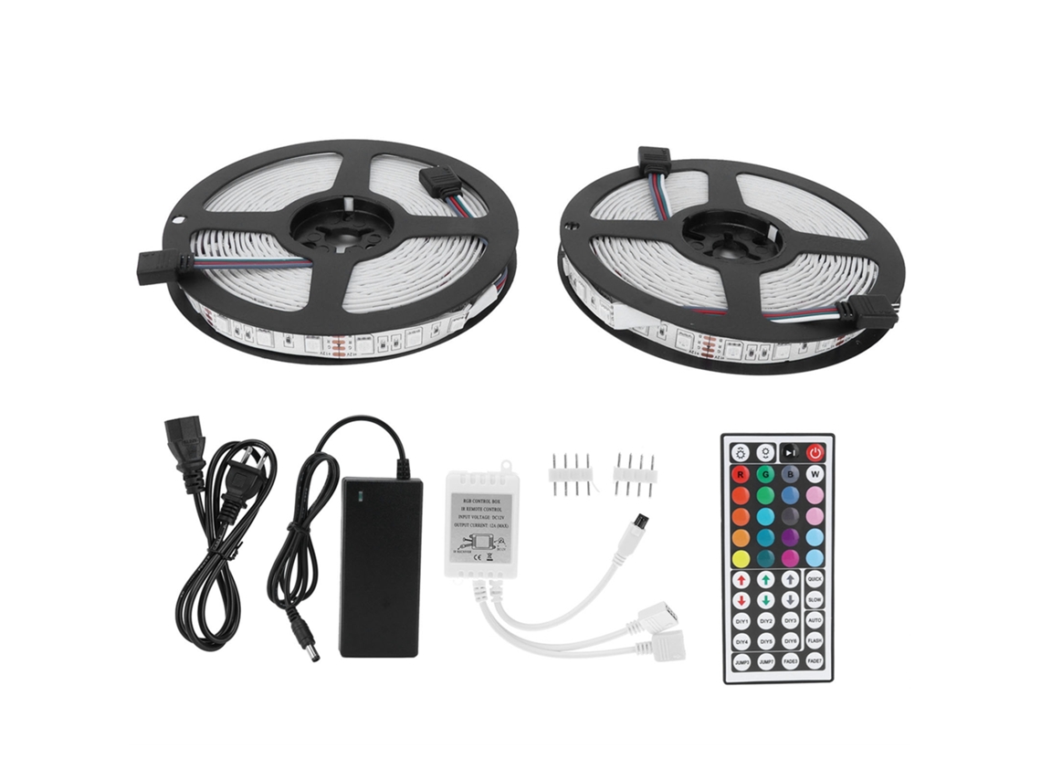 Tira LED RGB flexible 2026 de 12 V, 5050SMD, 600 LED con control remoto. Nuevo producto.