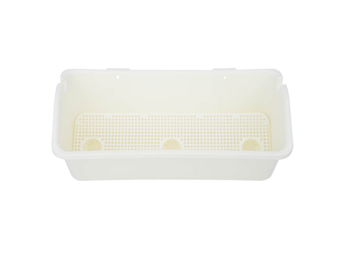 Jardinera grande de plástico para pared, color blanco marfil