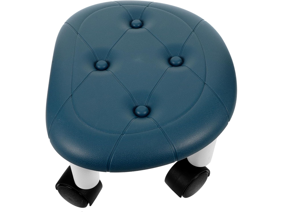 Taburete Giratorio Con Ruedas De Plástico, Asiento Sencillo Y Delicado Con Ruedas, Fácil De Mover