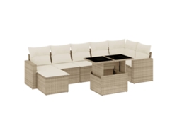 Conjunto 8 De Sofás Para Jardín VIDAXL Beige Poli Ratán