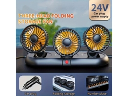 Mini Ventilador Plegable Para Coche Con Tres Cabezales Que Refresca Todo El Cuerpo En 3 Segundos. Apto Para Coches, Furgonetas Y Otros Vehíc