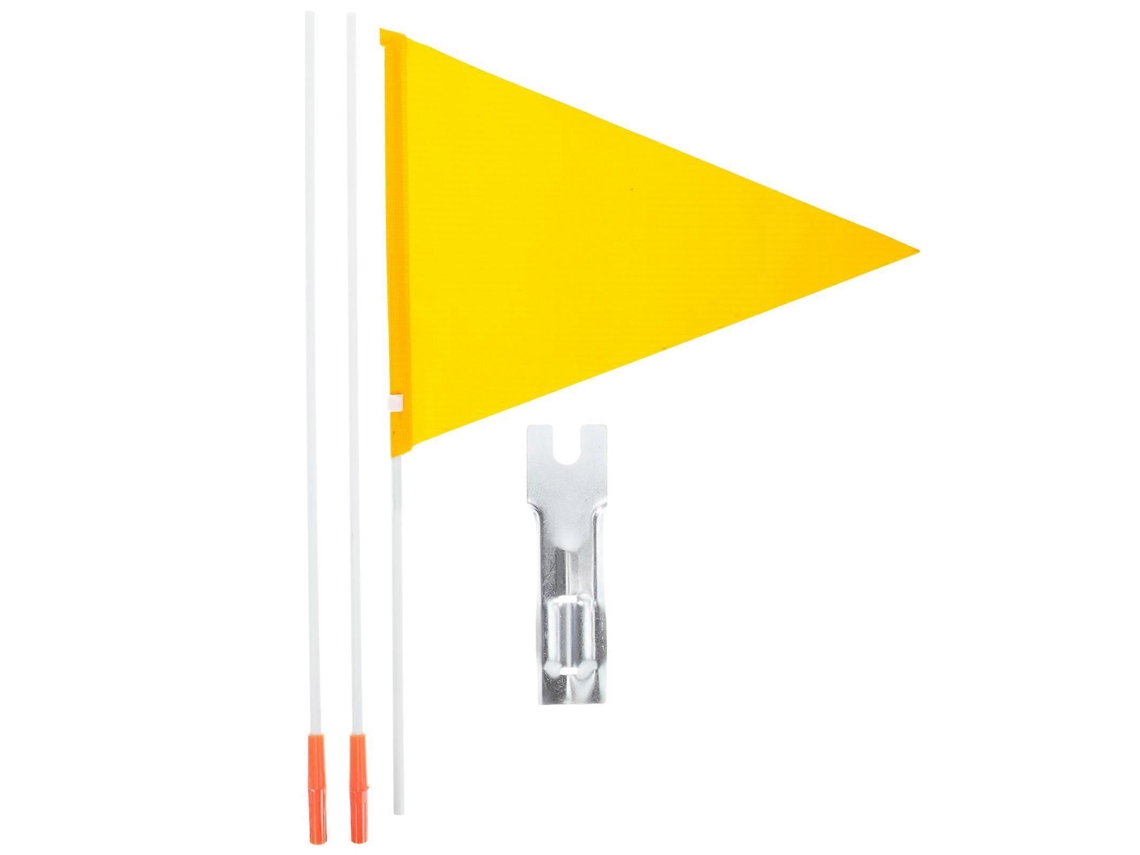 Rebe-bandera De Seguridad Resistente Al Rasgado Para Bicicleta Recumbente Con Palo Y Soporte De Montaje 38x0.6cm Amarillo