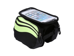Bolsa Para Bicicleta Frame Panniers Frontal Com Tela Touch Para Celular 4.8-5.7 Polegadas Verde Lima