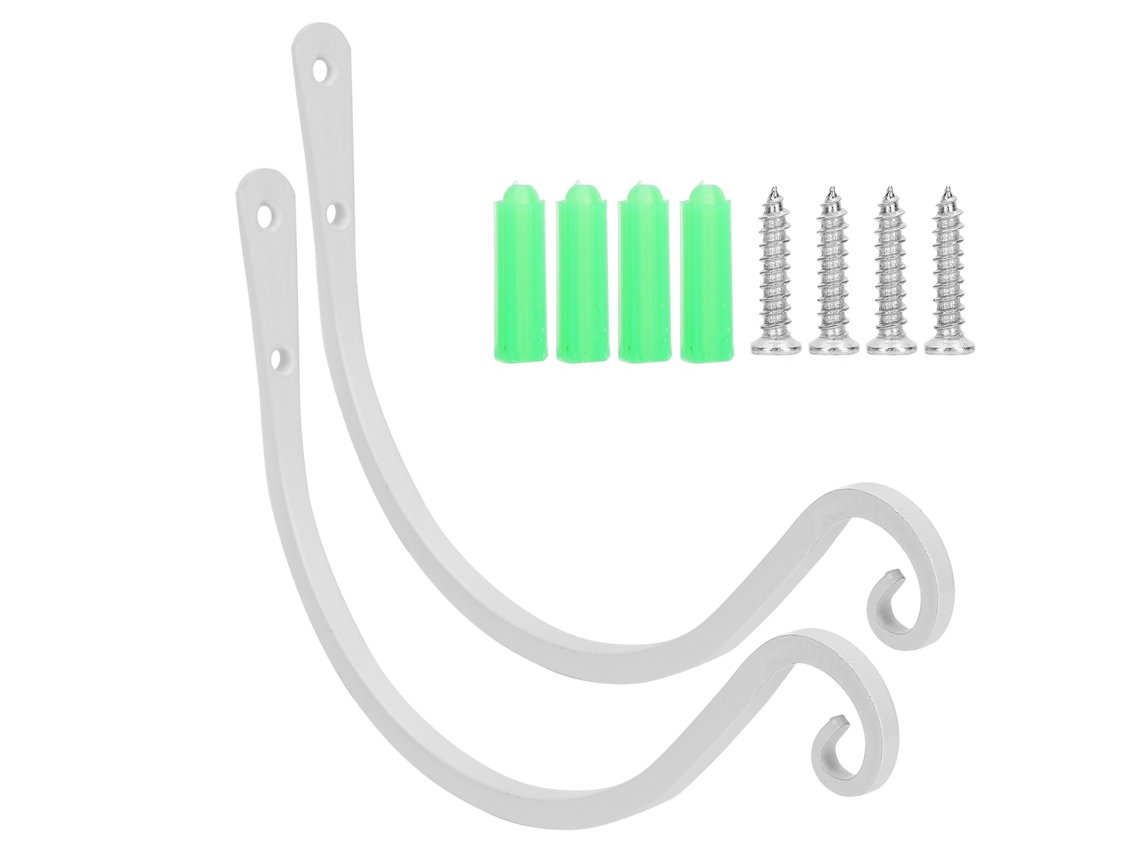 Soporte De Pared De Metal Blanco De 8 Pulgadas Para Cestas Colgantes, Resistente A La Oxidación, Para Plantas, Decoración De Exteriores.