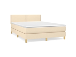 Maison Exclusive - Cama Box Spring Con Colchón Tela Color Crema 140x200 Cm