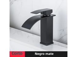 (estilo A Negro - Corto) Grifo Monomando Moderno De Acero Inoxidable Para Agua Fría Y Caliente