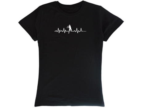 Camiseta de Mujer KRUSKIS Heartbeat Tenis Negro (XL)
