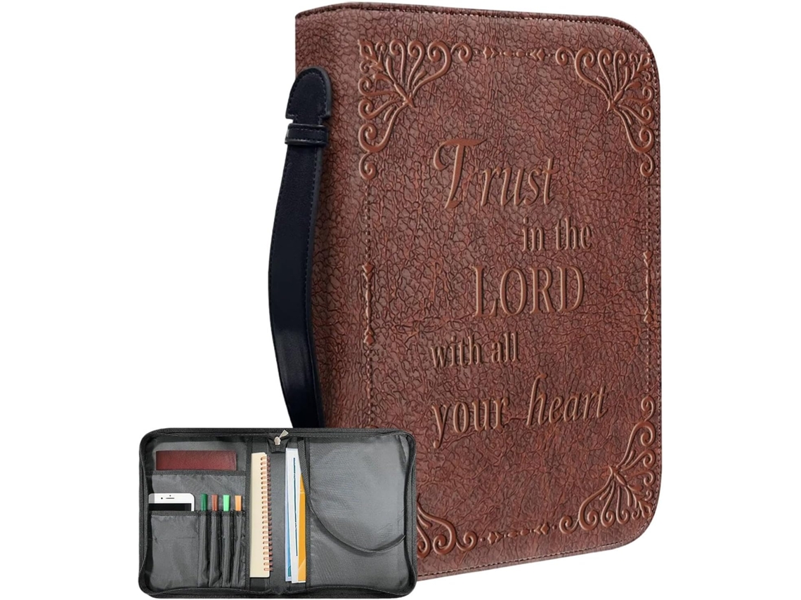 Bolsa De Biblia Para Mujer | Bolsa De Cuero Sintético | Bolsa Portátil Para Estudio Bíblico E Iglesi