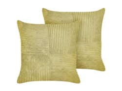 Juego de cojines decorativos BELIANI Millet de Pana Verde 43x43x8