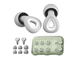 Tapones para los oídos de silicona con cancelación de ruido Yuysan, resistentes al agua para nadar y dormir, tamaño completo ES300, color gris.