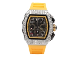 Reloj Mecánico Automático Para Hombre, Resistente Al Agua Hasta 30 M, Correa De Silicona, Oro/plata.