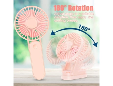 Ventilador de Mesa/Portátil Pôr do Sol Rosa Silencioso Cable - 5000mAh Tres Velocidades TUSERXLN