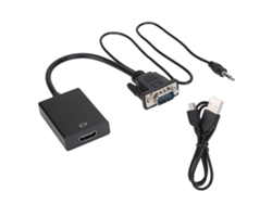 Conversor De Vga Para Hdmi Com Áudio Cabo 1080p Plug And Play Para Projetor Pc Hdtv