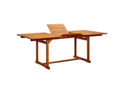 Mesa de comedor de jardín de acacia maciza, 100 x 75 cm, DKD, decoración del hogar (150 x 200 cm)