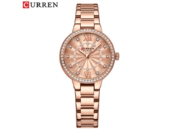 Reloj De Mujer De Acero Con Incrustaciones De Diamantes De Imitación, Esfera Pequeña Y Sencilla, Redonda.