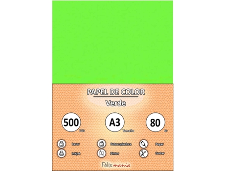 80Gr A3 Papel Verde 500 Hojas