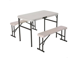 Mesa de Camping LIFETIME 92202 Blanco (106x61x74cm)