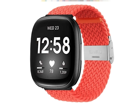 Pulsera Trenzada Flexible para Fitbit De Google Versa Naranja VEANXIN