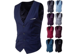 Fasst-chaleco De Traje Masculino Talla Grande Monocromático De Un Botón Para Negocios Primavera Otoño Poliéster
