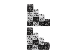 2026-20 Unidades Dados 4 Lados Positivos Y Negativos 16mm Negro Blanco Para Enseñanza Matemática Contador