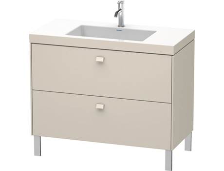 Lavamanos DURAVIT Brioso c-bonded con base de 100,0x48,0 cm 2 cajones sin rebosadero con banco para grifos 1 agujero para grifos