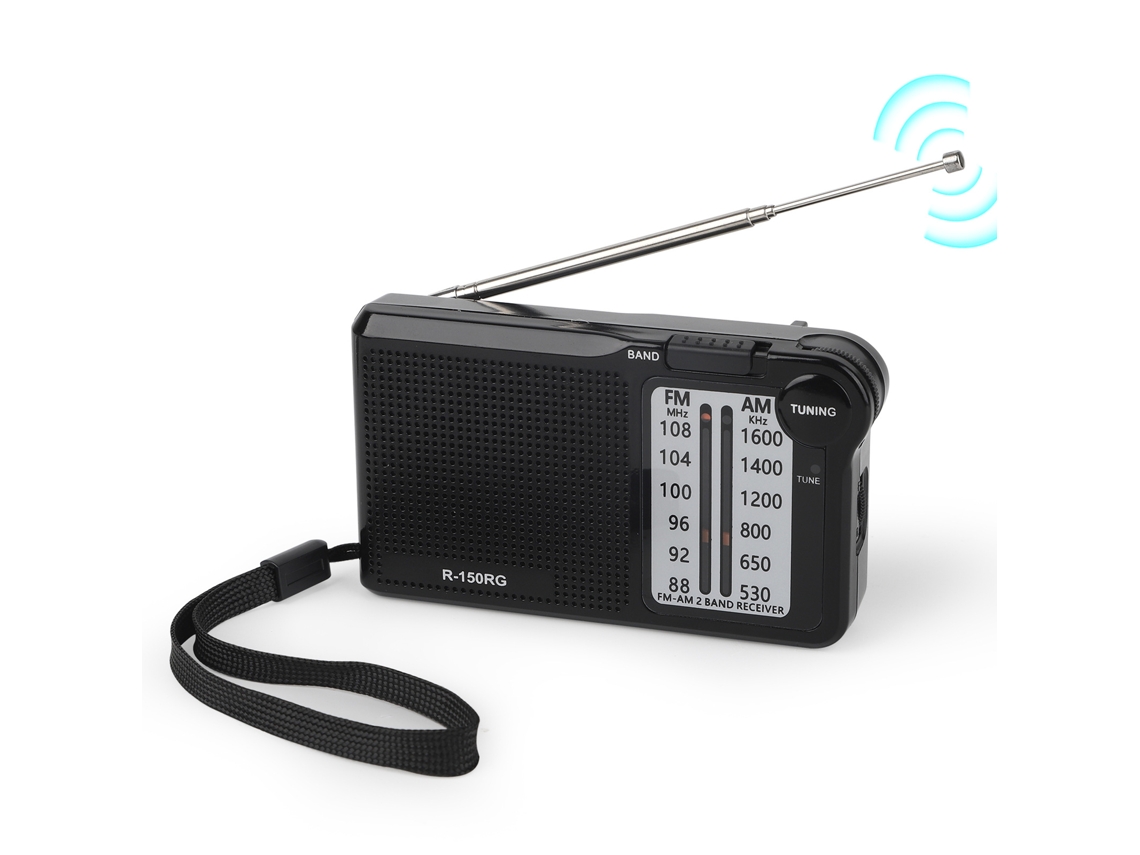 Mini Radio Portátil Bolsillo Fm/am Doble Banda Negro, Sintonía Analógica