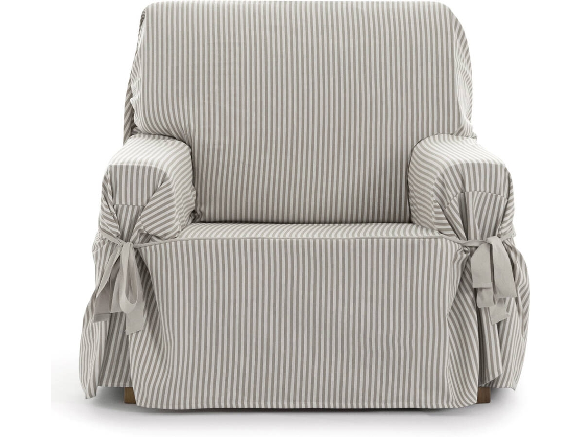 Funda de Sillón EYSA Calma con Lazos (110 x 70 x 120 cm - Algodón y Poliéster - Beige)