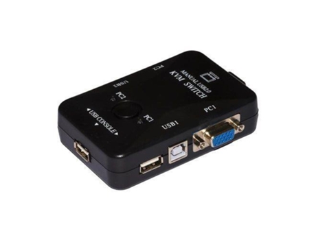 SWITCH KVM MANUALE PER 2 PC USB VGA CON 1 MOUSE 1 TASTIERA USB E 1 MONITOR VGA CON CAVI INCLUSI