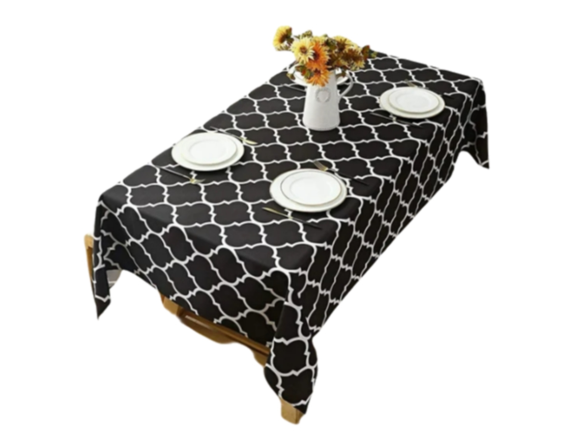 XYVONA Toalha De Mesa Com Estampa Nórdica E Marroquina Em Flanela Com Revestimento Peva Impermeável E Resistente A Óleo