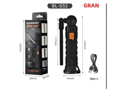 Linterna LED COB recargable vía USB con batería y imán integrados. MDUG (Tamaño grande, 1 unidad)