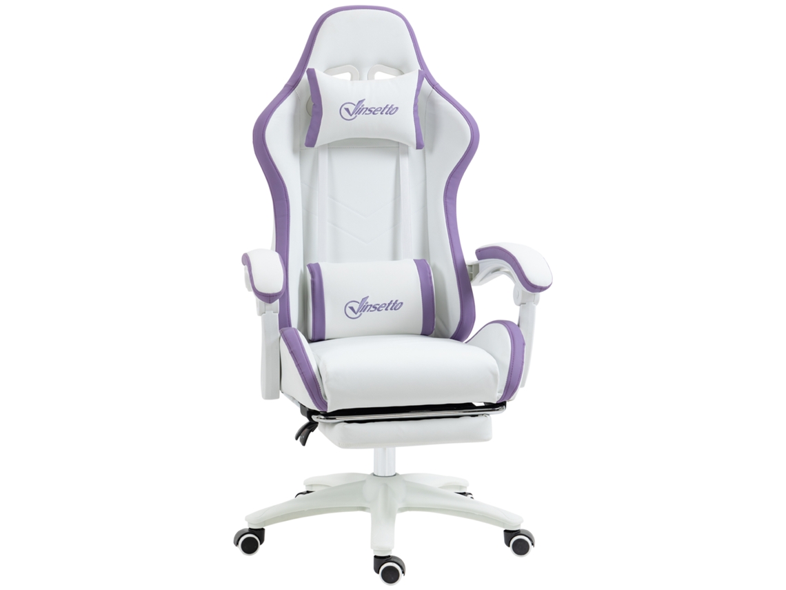 Silla Gaming Ergonómica Reclinable 135 Soporte Lumbar Blanca