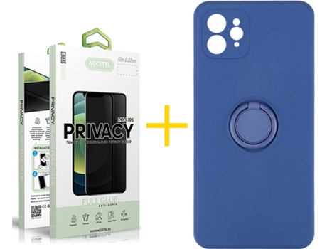 Carcasa + Protector de Pantalla para iPhone 12 Pro ACCETEL Azul Oscuro