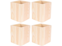 Soporte Para Pinceles De Madera Natural Para Oficina, Estuche Para Bolígrafos De Pintura, Almacenamiento De Suministros, Juego De 4