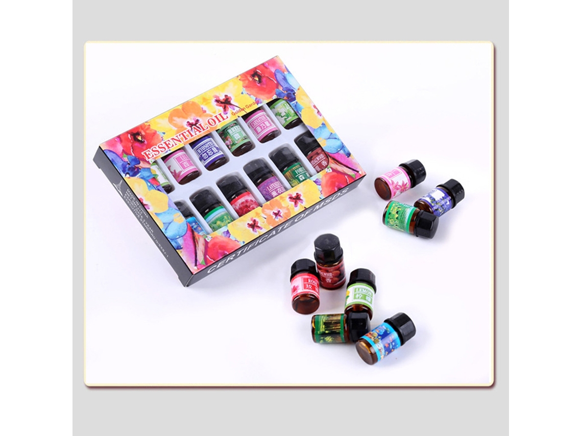 Set De 12 Aceites Essenciais Solúveis Em Água De 3ml Para Difusor De Aromaterapia