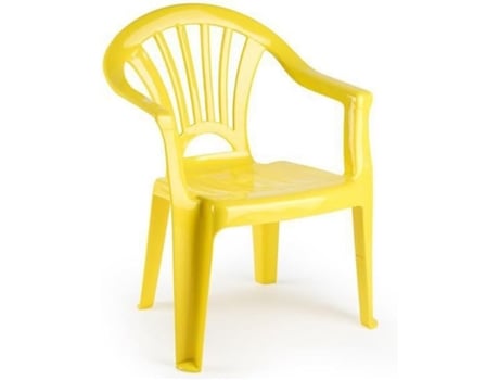 Silla Infantil para niños y niñas apilables para Interior y Exterior de plástico, Ideal para jardín (Amarillo) COSHANO