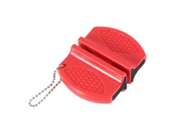 Mini Afilador De Cuchillos Portátil Multifuncional Con Piedra De Afilar, Acero De Tungsteno, Cerámica, Rojo.