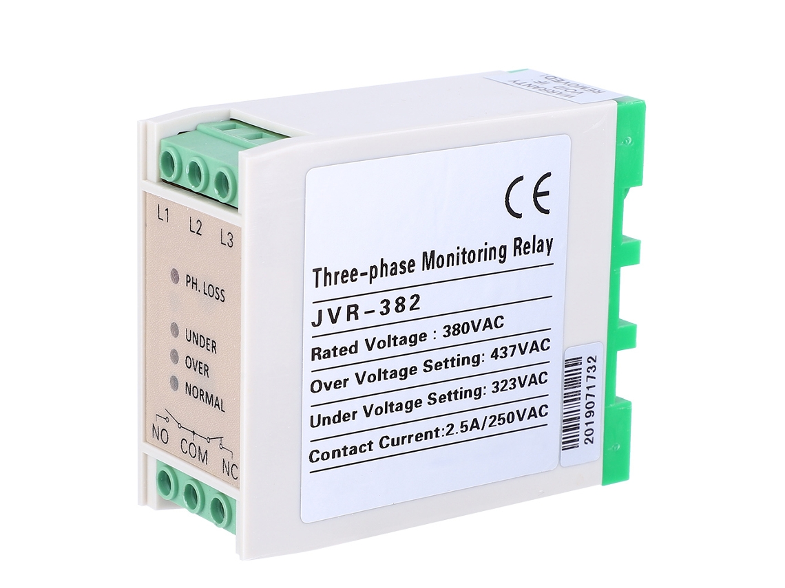 Protector De Pérdida De Fase Para Sobretensión/subtensión Con Relé De Monitoreo Trifásico Jvr-382