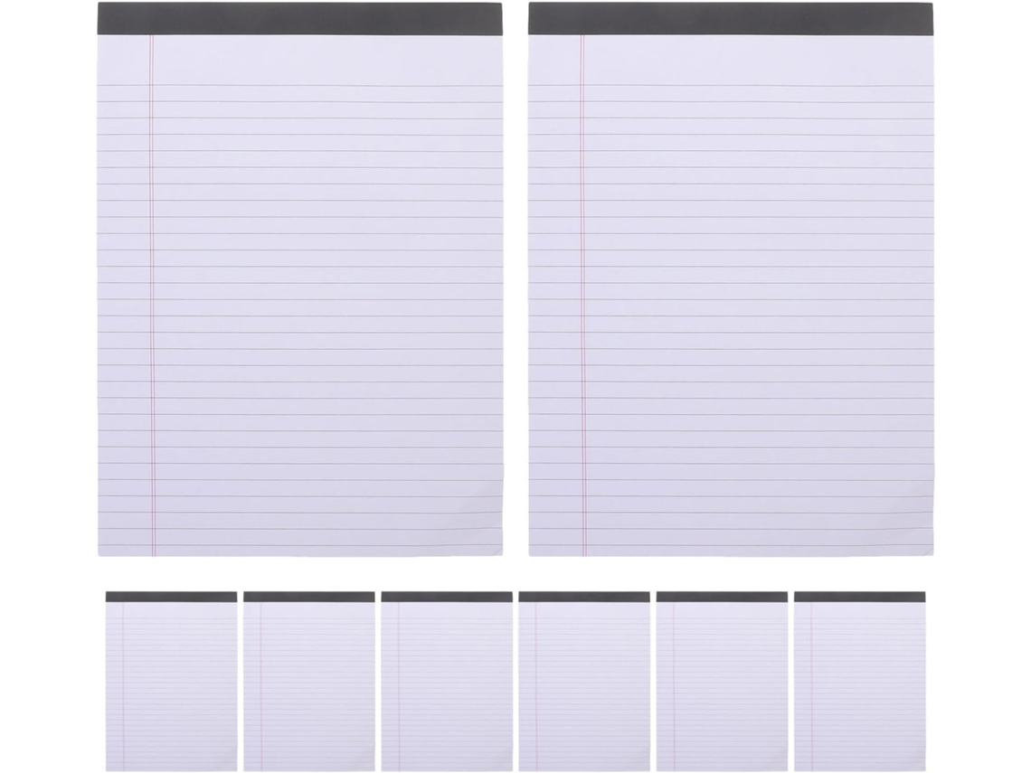 Blocs, hojas, papel, cuadernos, juego de 8 A5, 400, blanco, compacto