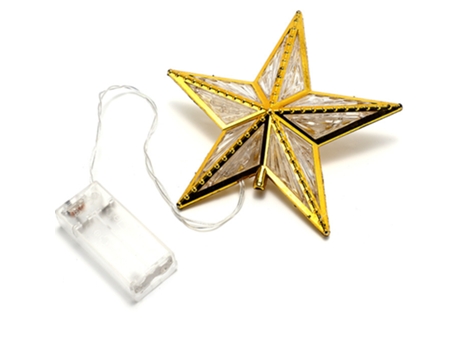Adorno de árbol de Navidad, parte superior del árbol de estrellas iluminadas, luz de estrella de la copa del árbol, decoración del árbol de Navidad...