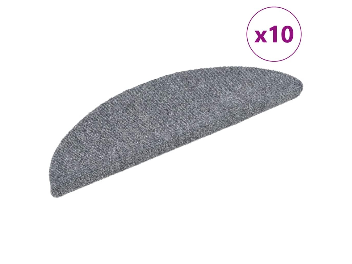 Alfombrillas autoadhesivas para escaleras, 10 unidades, 56 x 17 x 3 cm, color gris claro, DKD HOME DECOR