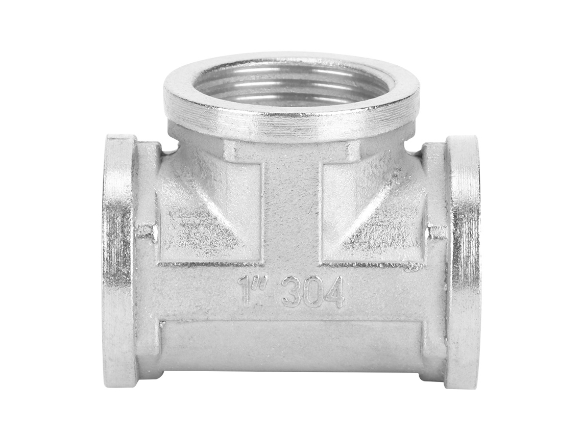Conector en T roscado de acero inoxidable 304 para tuberías de 1 pulgada hembra