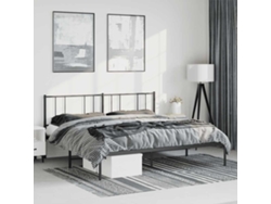 Estructura Cama Sin Colchón Con Cabecero Metal Negro 183x213 Cm