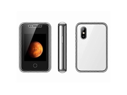 Mini Teléfono Móvil 8xr Con Pantalla Táctil De 1,77 Pulgadas, Doble Sim, Batería De 350 Mah, Blanco.