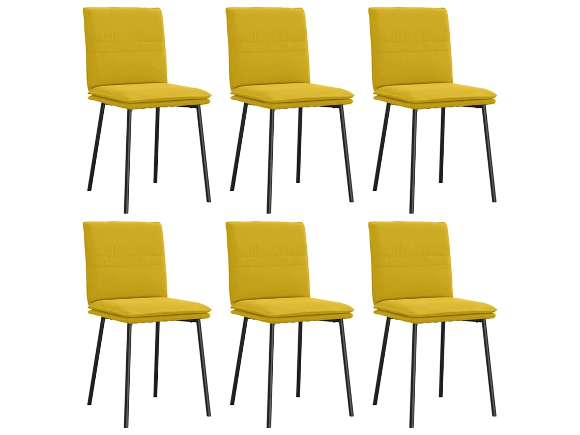 Maison Exclusive - Sillas De Comedor 6 Unidades Terciopelo Amarillo