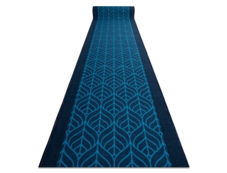 Alfombra de Pasillo con Refuerzo de Goma DYWANY LUSZCZOW Pióra Plumas (57 x 1300 cm - Azul)