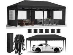 Gazebo, tela impermeable, montaje rápido, negro OEM