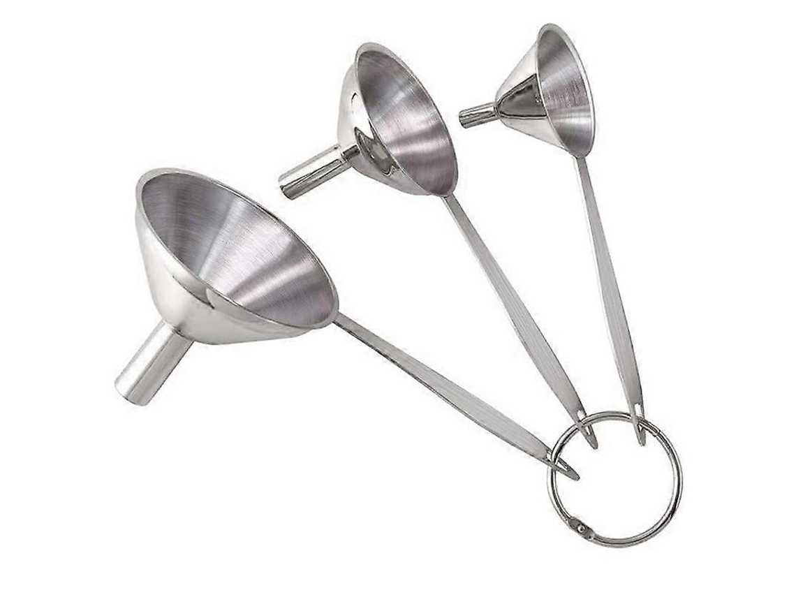 Embudos de acero inoxidable 3 en 1, juego de cocina pequeño para transferir utensilios esenciales